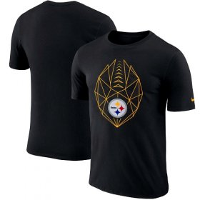 Wholesale Cheap Men\'s Pittsburgh Steelers Nike Black Fan Gear Icon Performance T-Shirt