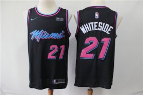 Wholesale Cheap Heat 21 Hassan Whiteside Black City Edition Nike Swingman Jersey