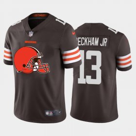 Wholesale Cheap Cleveland Browns #13 Odell Beckham Jr. Brown Men\'s Nike Big Team Logo Vapor Limited NFL Jersey
