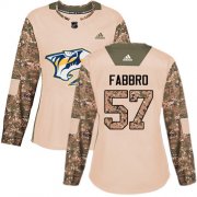 Wholesale Cheap Adidas Predators #57 Dante Fabbro Camo Authentic 2017 Veterans Day Women's Stitched NHL Jersey