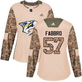 Wholesale Cheap Adidas Predators #57 Dante Fabbro Camo Authentic 2017 Veterans Day Women\'s Stitched NHL Jersey