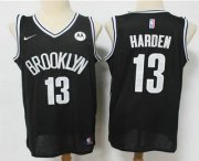 Wholesale Cheap Men's Brooklyn Nets #13 James Harden 2021 Black Swingman Stitched NBA Jersey With The NEW Sponsor Logo