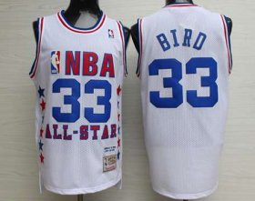Wholesale Cheap NBA 1990 All-Star #33 Larry Bird White Hardwood Classics Soul Swingman Throwback Jersey