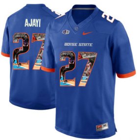 Wholesale Cheap Boise State Broncos 27 Jay Ajayi Blue With Portrait Print College Football Jersey