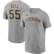 Wholesale Cheap Pittsburgh Pirates #55 Josh Bell Nike Name & Number T-Shirt Gray