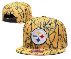 Wholesale Cheap Steelers Team Logo Yellow Adjustable Hat TX
