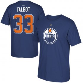Wholesale Cheap Edmonton Oilers #33 Cam Talbot Reebok Name & Number T-Shirt Blue