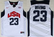 Wholesale Cheap 2012 Olympics Team USA #23 Kyrie Irving Revolution 30 Swingman White Jersey