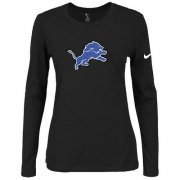 Wholesale Cheap Women's Nike Detroit Lions Of The City Long Sleeve Tri-Blend NFL T-Shirt Black