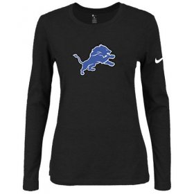 Wholesale Cheap Women\'s Nike Detroit Lions Of The City Long Sleeve Tri-Blend NFL T-Shirt Black