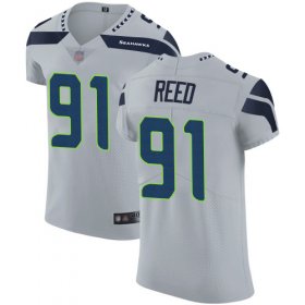 Wholesale Cheap Nike Seahawks #91 Jarran Reed Grey Alternate Men\'s Stitched NFL Vapor Untouchable Elite Jersey