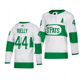 Wholesale Cheap Maple Leafs #44 Morgan Rielly adidas White 2019 St. Patrick\'s Day Authentic Player Stitched NHL Jersey