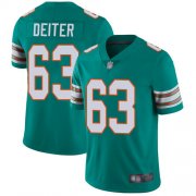 Wholesale Cheap Nike Dolphins #63 Michael Deiter Aqua Green Alternate Men's Stitched NFL Vapor Untouchable Limited Jersey