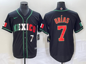 Wholesale Cheap Men\'s Mexico Baseball #7 Julio Urias Number 2023 Black World Baseball Classic Stitched Jersey5