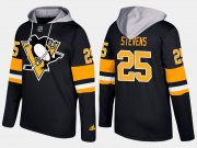 Wholesale Cheap Penguins #25 Kevin Stevens Black Name And Number Hoodie