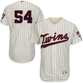 Wholesale Cheap Twins #54 Ervin Santana Cream Strip Flexbase Authentic Collection Stitched MLB Jersey