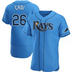 Wholesale Cheap Men\'s Tampa Bay Rays #26 Ji-Man Choi Light Blue Alternate Nike Jersey