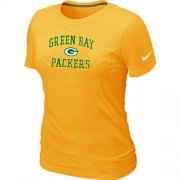 Wholesale Cheap Women's Nike Green Bay Packers Heart & Soul NFL T-Shirt Yellow