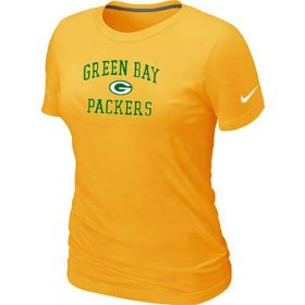 Wholesale Cheap Women\'s Nike Green Bay Packers Heart & Soul NFL T-Shirt Yellow