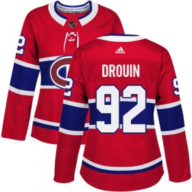 Wholesale Cheap Adidas Canadiens #92 Jonathan Drouin Red Home Authentic Women\'s Stitched NHL Jersey