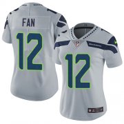 Wholesale Cheap Nike Seahawks #12 Fan Grey Alternate Women's Stitched NFL Vapor Untouchable Limited Jersey