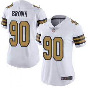 Wholesale Cheap Nike Saints #90 Malcom Brown White Women\'s Stitched NFL Limited Rush Jersey