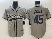 Wholesale Cheap Men's Chicago White Sox #45 Michael Jordan Grey Cool Base Stitched Baseball Jersey1