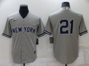 Wholesale Cheap Men's New York Yankees #21 Paul ONeill Grey Stitched MLB Nike Cool Base Jersey
