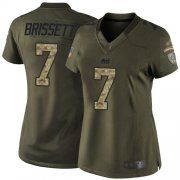 Wholesale Cheap Nike Colts #7 Jacoby Brissett Green Women's Stitched NFL Limited 2015 Salute to Service Jersey