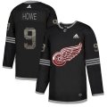 Wholesale Cheap Adidas Red Wings #9 Gordie Howe Black Authentic Classic Stitched NHL Jersey