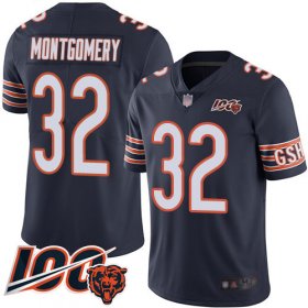Wholesale Cheap Nike Bears #32 David Montgomery Navy Blue Team Color Men\'s Stitched NFL 100th Season Vapor Limited Jersey