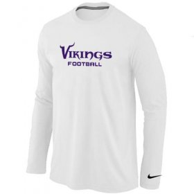 Wholesale Cheap Nike Minnesota Vikings Authentic Font Long Sleeve T-Shirt White