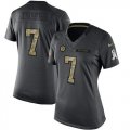 Wholesale Cheap Nike Steelers #7 Ben Roethlisberger Black Women's Stitched NFL Limited 2016 Salute to Service Jersey