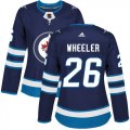 Wholesale Cheap Adidas Jets #26 Blake Wheeler Navy Blue Home Authentic Women's Stitched NHL Jersey