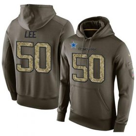 Wholesale Cheap NFL Men\'s Nike Dallas Cowboys #50 Sean Lee Stitched Green Olive Salute To Service KO Performance Hoodie
