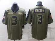 Wholesale Cheap Men's Denver Broncos #3 Russell Wilson Olive 2021 Salute To Service Limited Stitched Jersey
