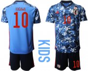 Wholesale Cheap Youth 2020-2021 Season National team Japan home blue 10 Soccer Jersey