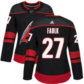 Wholesale Cheap Adidas Hurricanes #27 Justin Faulk Black Alternate Authentic Women\'s Stitched NHL Jersey