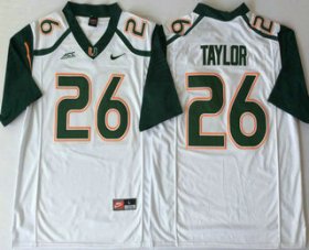 Wholesale Cheap Men\'s Miami Hurricanes #26 Sean Taylor White Stitched NCAA Nike College Football Jersey
