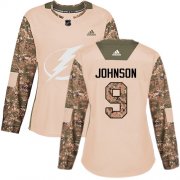 Wholesale Cheap Adidas Lightning #9 Tyler Johnson Camo Authentic 2017 Veterans Day Women's Stitched NHL Jersey