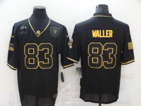 Wholesale Cheap Men\'s Las Vegas Raiders #83 Darren Waller Black Gold 2020 Salute To Service Stitched NFL Nike Limited Jersey