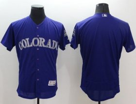Wholesale Cheap Rockies Blank Purple Flexbase Authentic Collection Stitched MLB Jersey