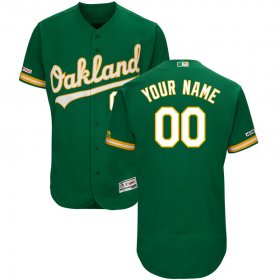 Wholesale Cheap Oakland Athletics Majestic Alternate Flex Base Authentic Collection Custom Jersey Kelly Green