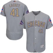 Wholesale Cheap Cubs #41 John Lackey Grey Flexbase Authentic 2017 Gold Program Stitched MLB Jersey