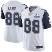 Wholesale Cheap Nike Cowboys #88 CeeDee Lamb White Men's Stitched With Established In 1960 Patch NFL Limited Rush Jersey