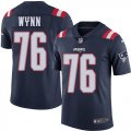 Wholesale Cheap Nike Patriots #76 Isaiah Wynn Navy Blue Men's Stitched NFL Limited Rush Jersey