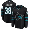 Wholesale Cheap Men's San Jose Sharks #38 Mario Ferraro Adidas Breakaway Black Jersey