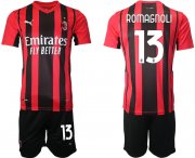 Wholesale Cheap Men 2021-2022 Club AC Milan home red 13 Soccer Jersey