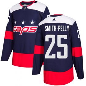 Wholesale Cheap Adidas Capitals #25 Devante Smith-Pelly Navy Authentic 2018 Stadium Series Stitched NHL Jersey