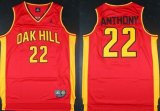 Wholesale Cheap Size 5XL Oak Hill Academy #22 Carmelo Anthony Red Swingman Jersey